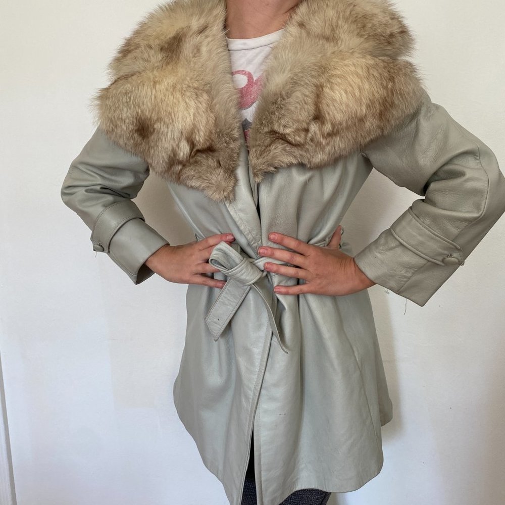 Vintage fur and leather coat - Picture 3 of 12